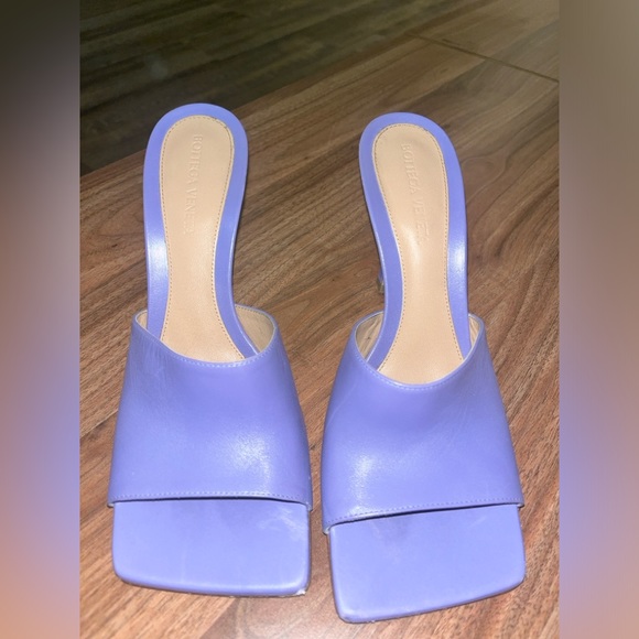 Bottega Veneta Stretch Square Toe Purple Lavender Backless Sandal Heel Pump - Picture 2 of 7